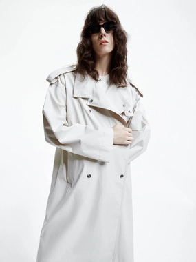 Back Slit Trench Coat Casual Fit Silhouette