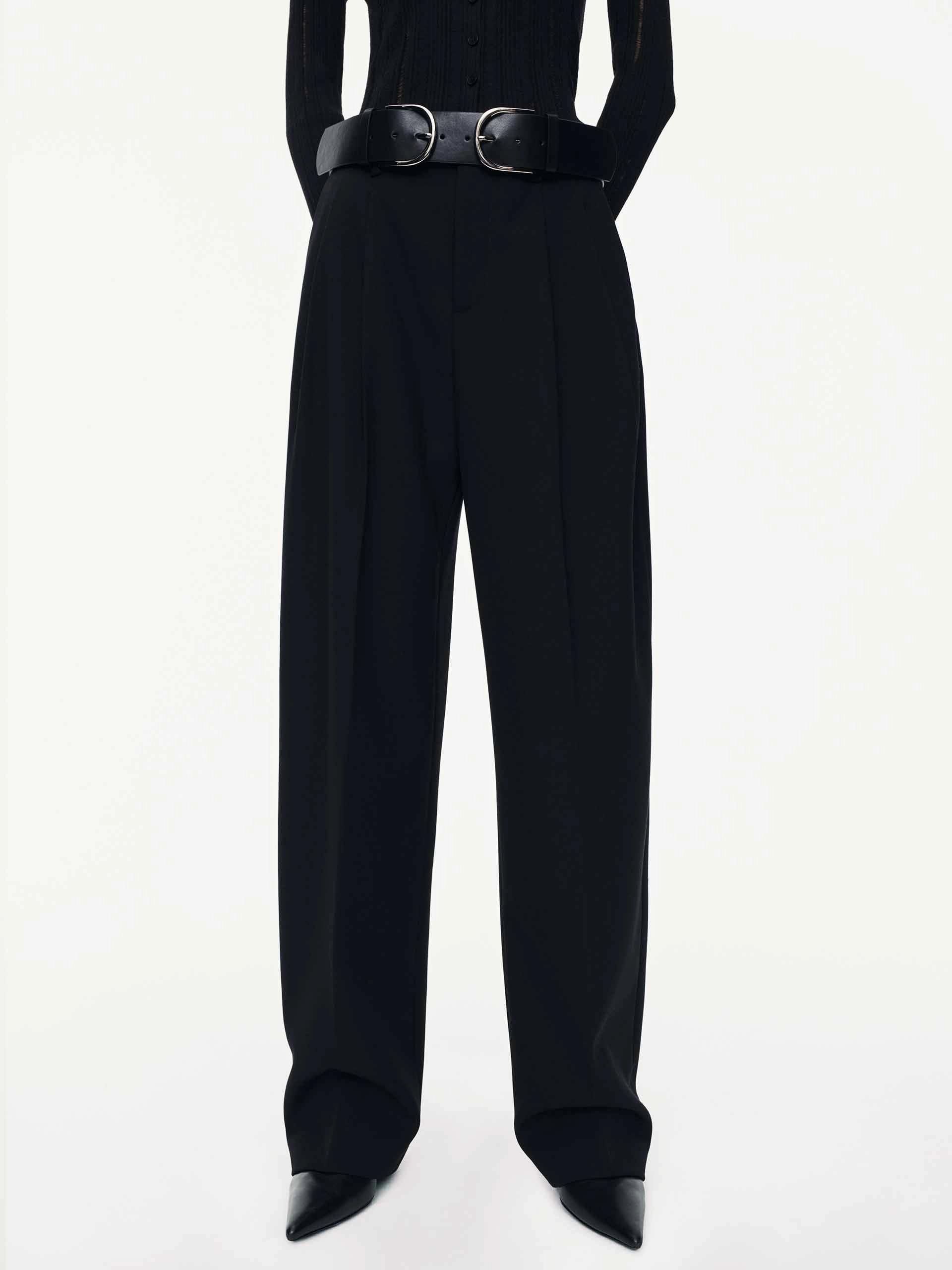 Daily Motion Barrel Leg Pleated Trousers
