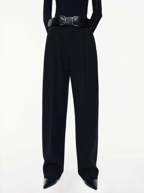 OrganicCottonBlend Performance Design Fit Barrel Leg Pleated Trousers