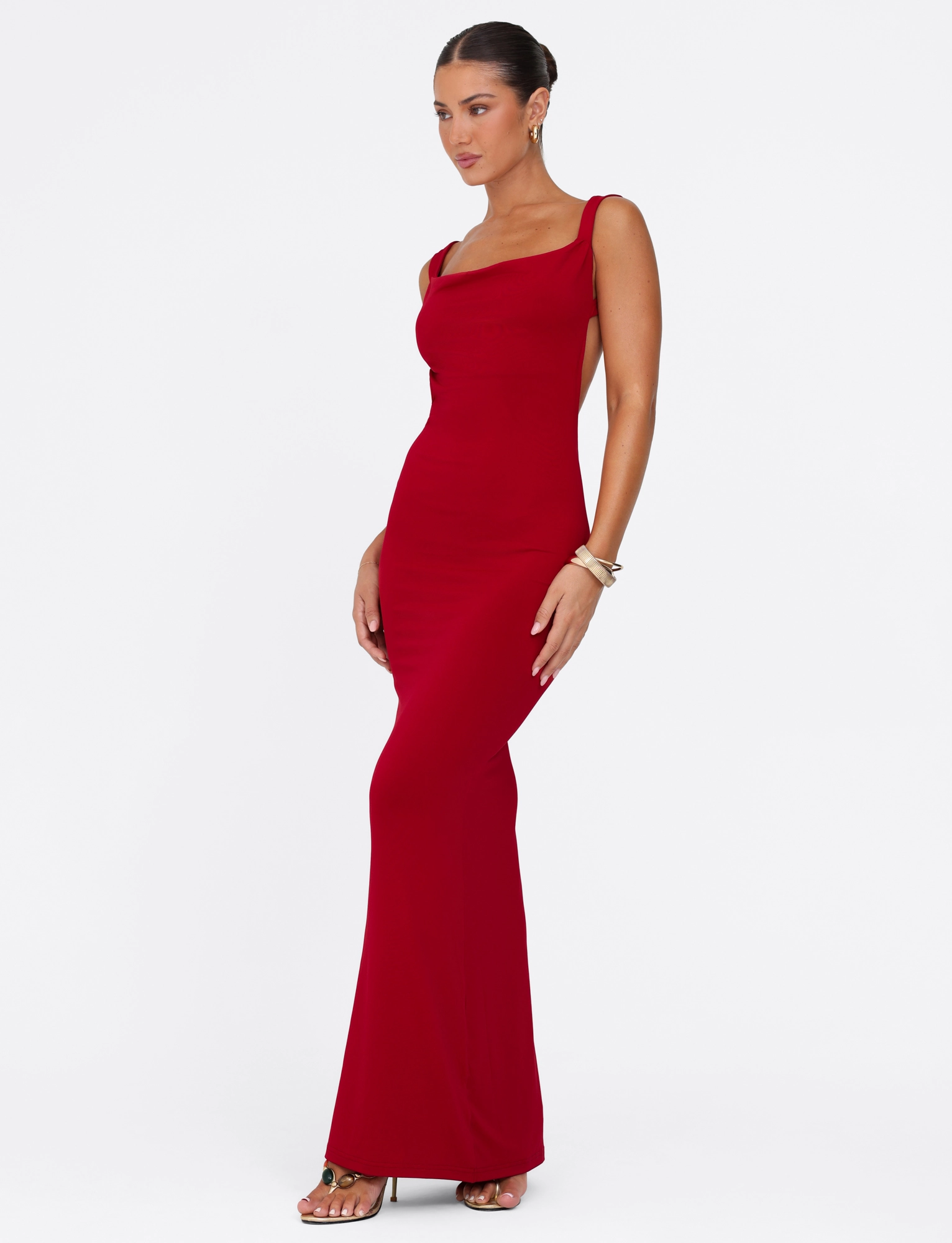 Subtle-Print Capsule-Wardrobe MORANA MAXI DRESS - RED
