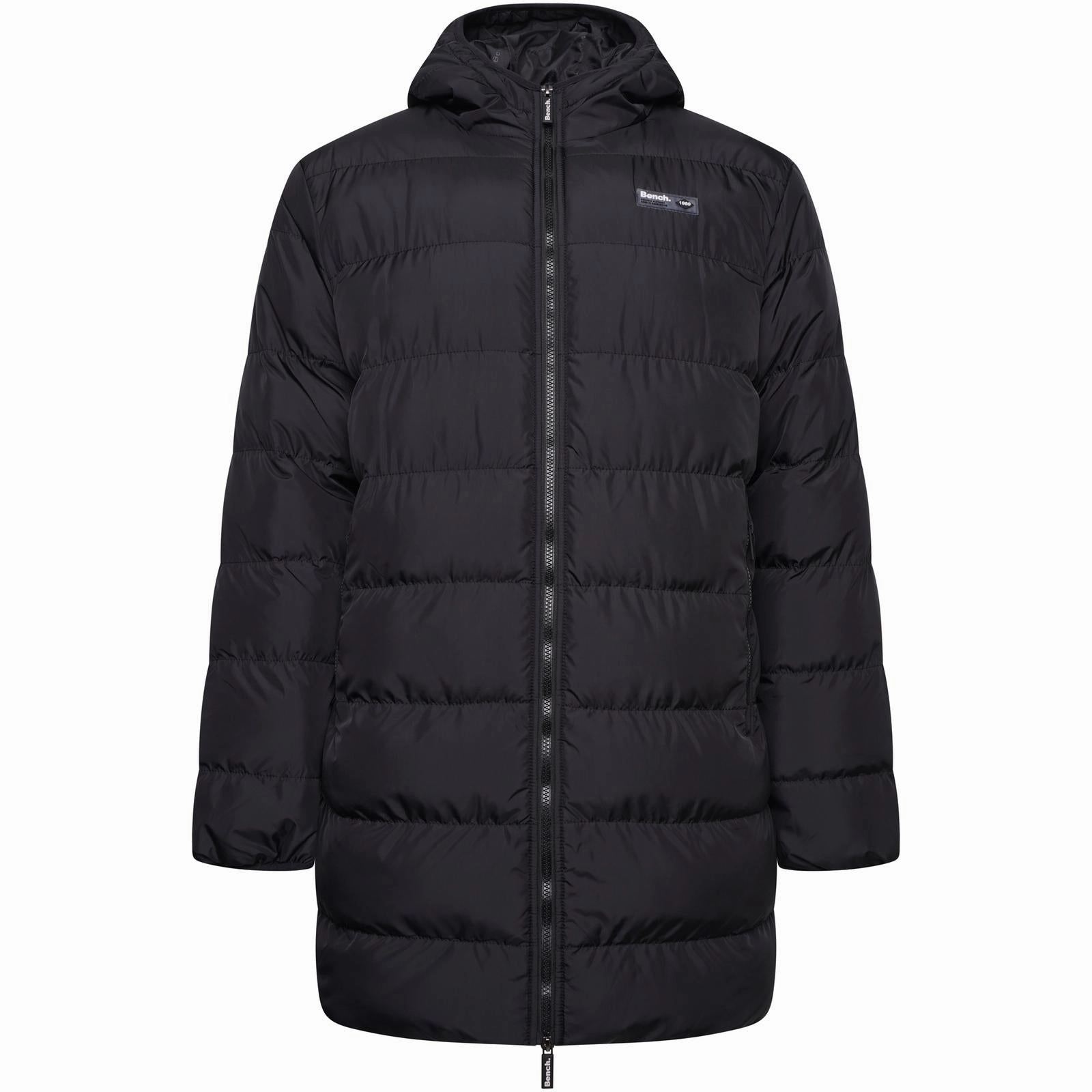 Bench Mens Armann Long Length Puffer Jacket Layered Hem Design