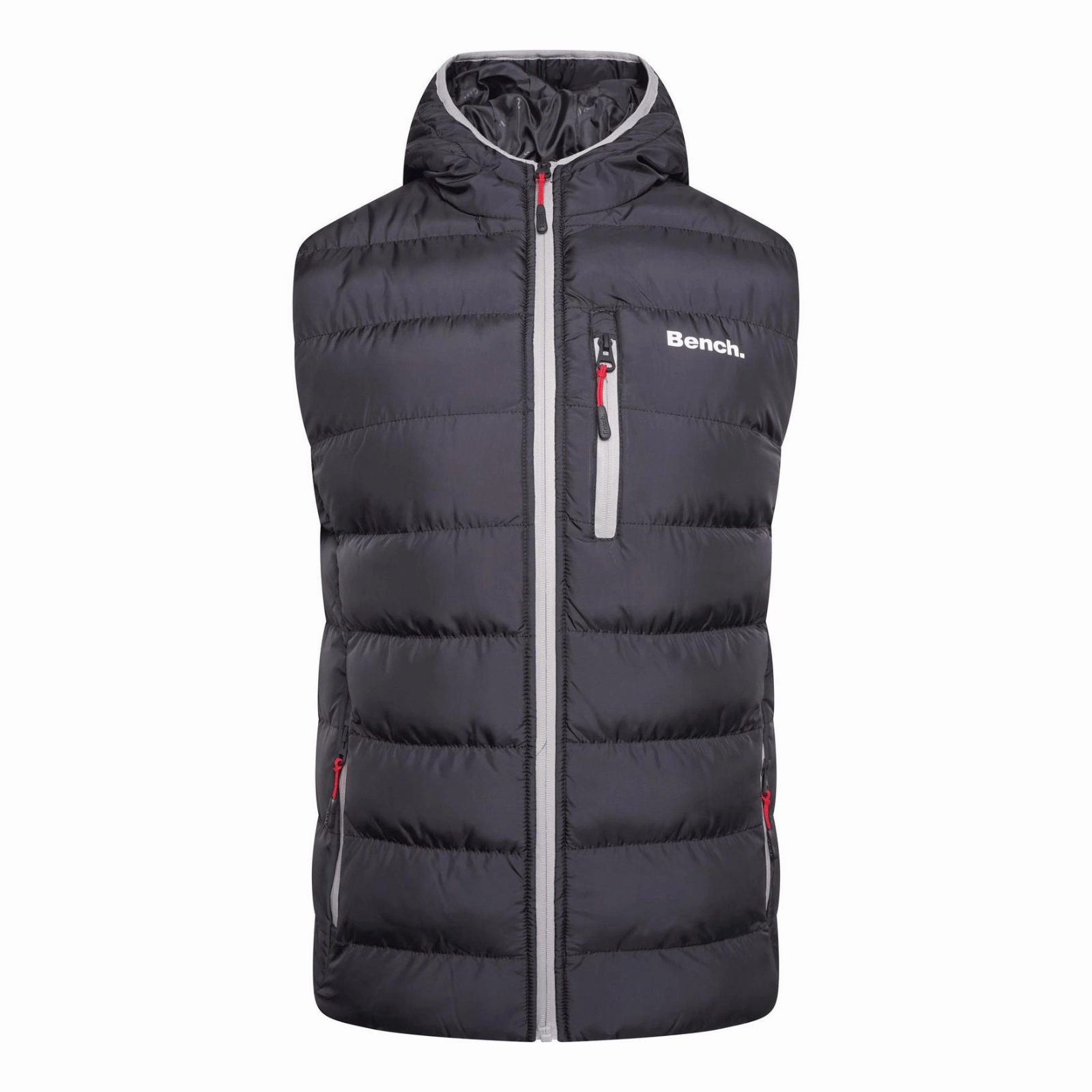 Bench Mens Galban Gilet Lightweight Puffer Jacket Full Length Zipper Neutral Look