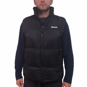 Bench Mens Marshy Padded Sleeveless Puffer Gilet - Black Odor Resistant Tech abrasion resistant coating