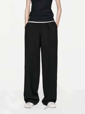 SecureClosures Black Relaxed Straight Trousers