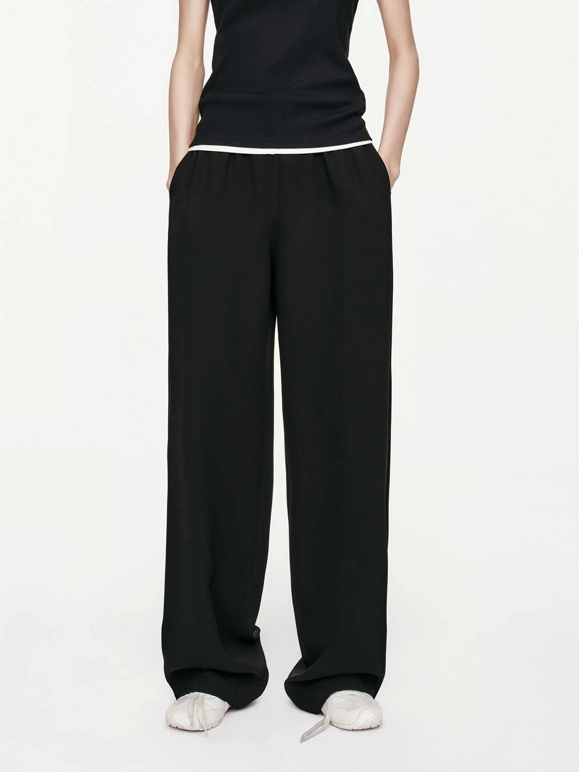 SecureClosures Black Relaxed Straight Trousers