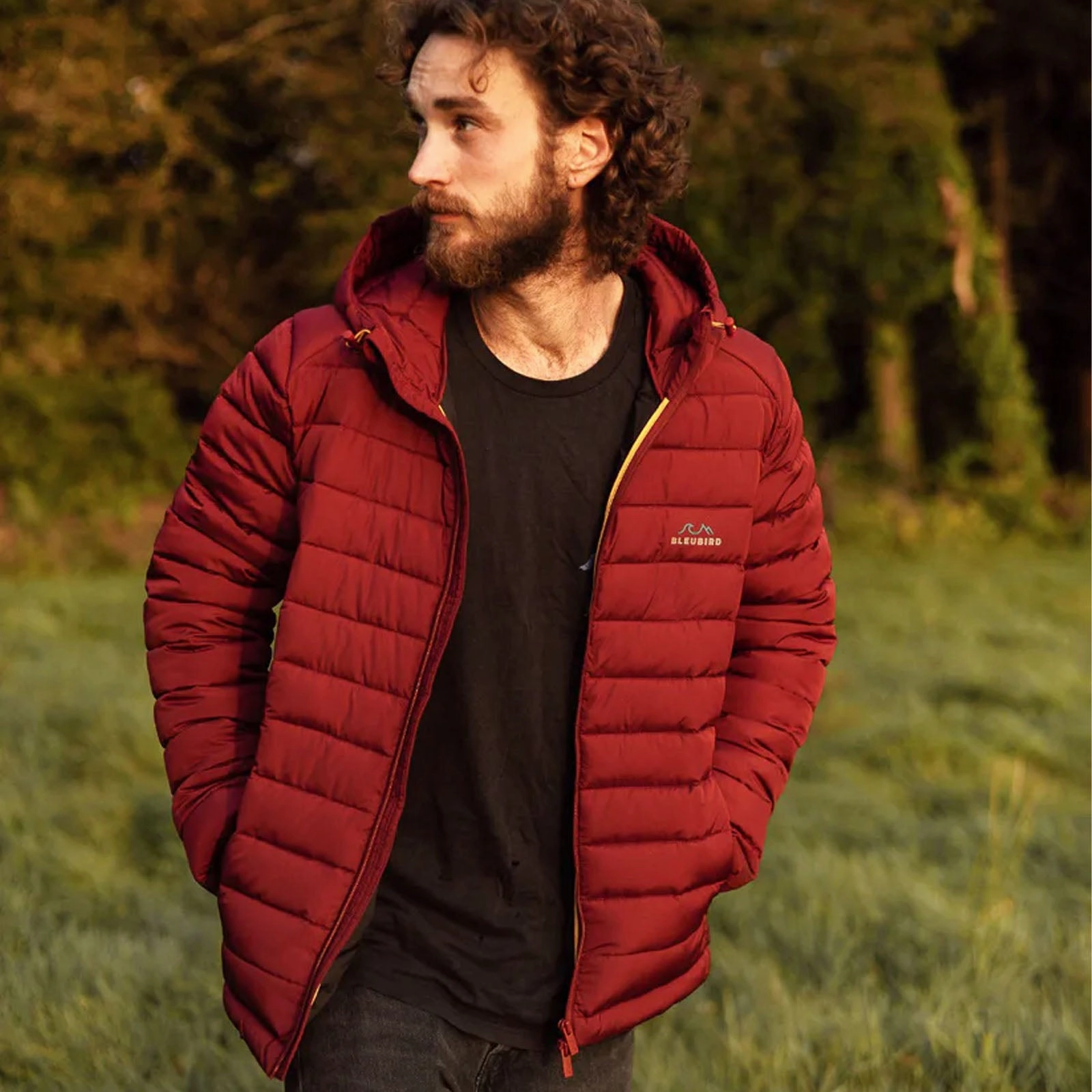 Bleubird Mens Tabor Water Resistant Packable Padded Coat Insulated Lining Soft Fleece