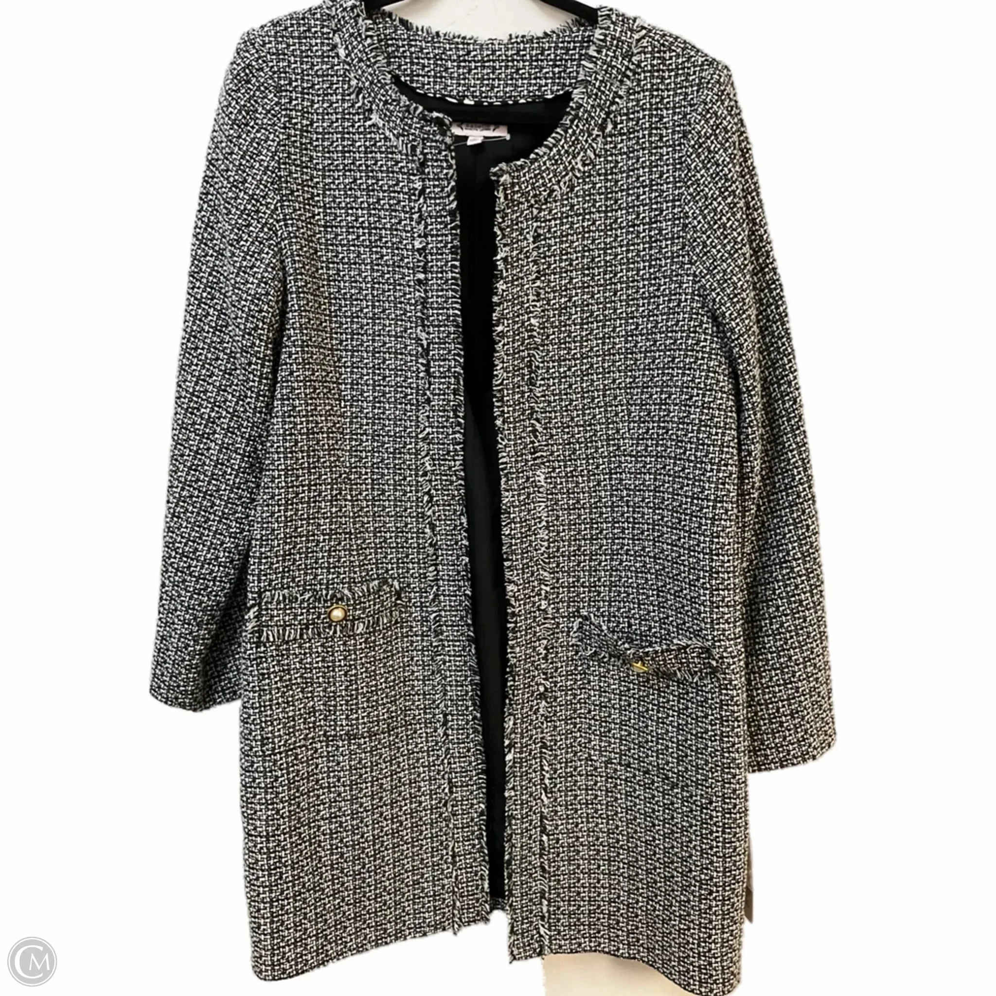 Evening Chill Piece Weatherproof Zipper Closure Coat Other By Nanette By Nanette Lepore In Black & White, Size: Xl