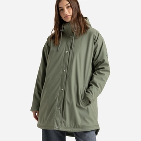 Roxy Womens Rain Road Waterproof Rain Jacket Rubberized Trims