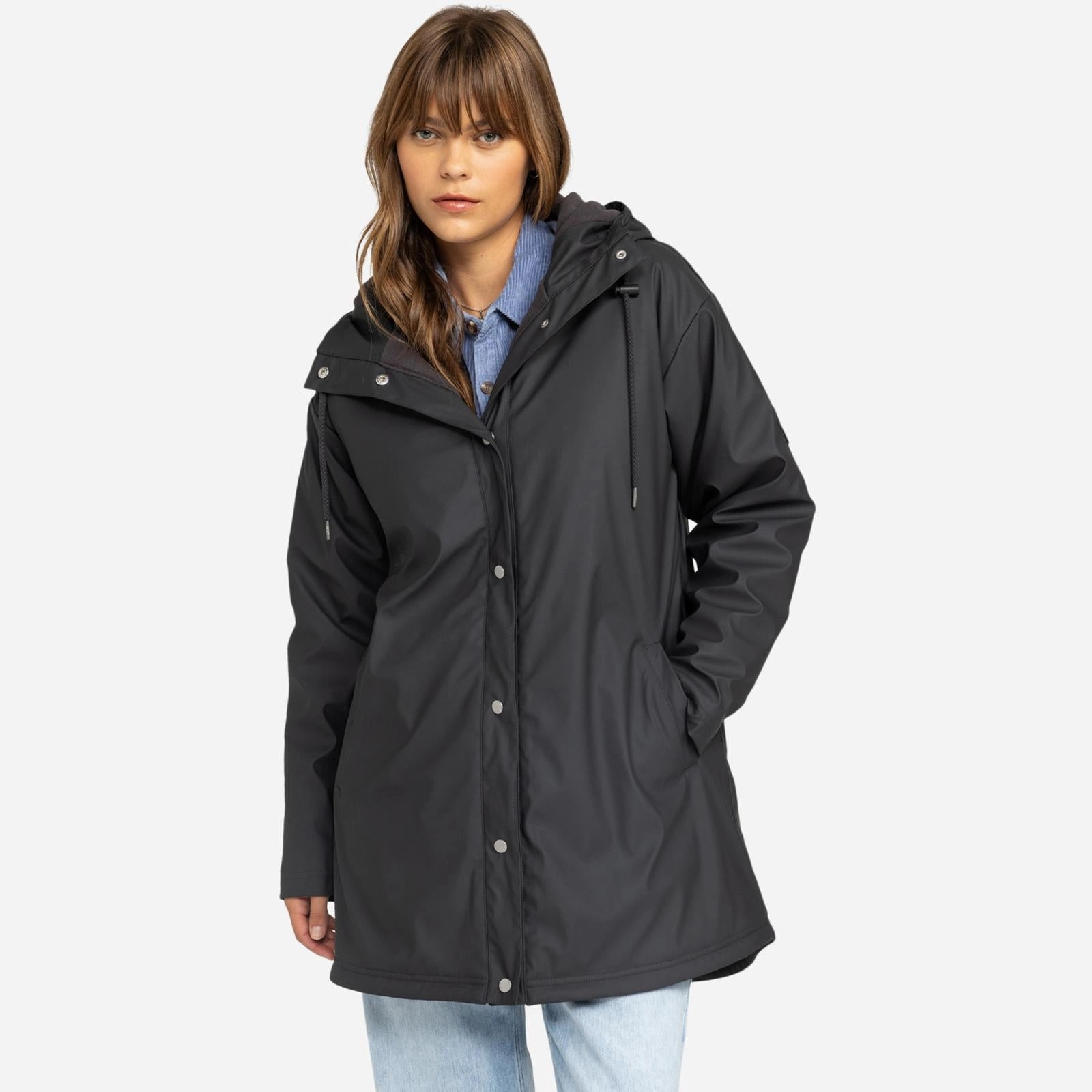 Neutral Style Roxy Womens Rain Road Waterproof Rain Jacket