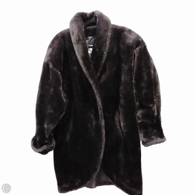 Comfort Stretch Fabric Polished Look Coat Faux Fur & Sherpa By Clothes Mentor In Brown, Size: 1x