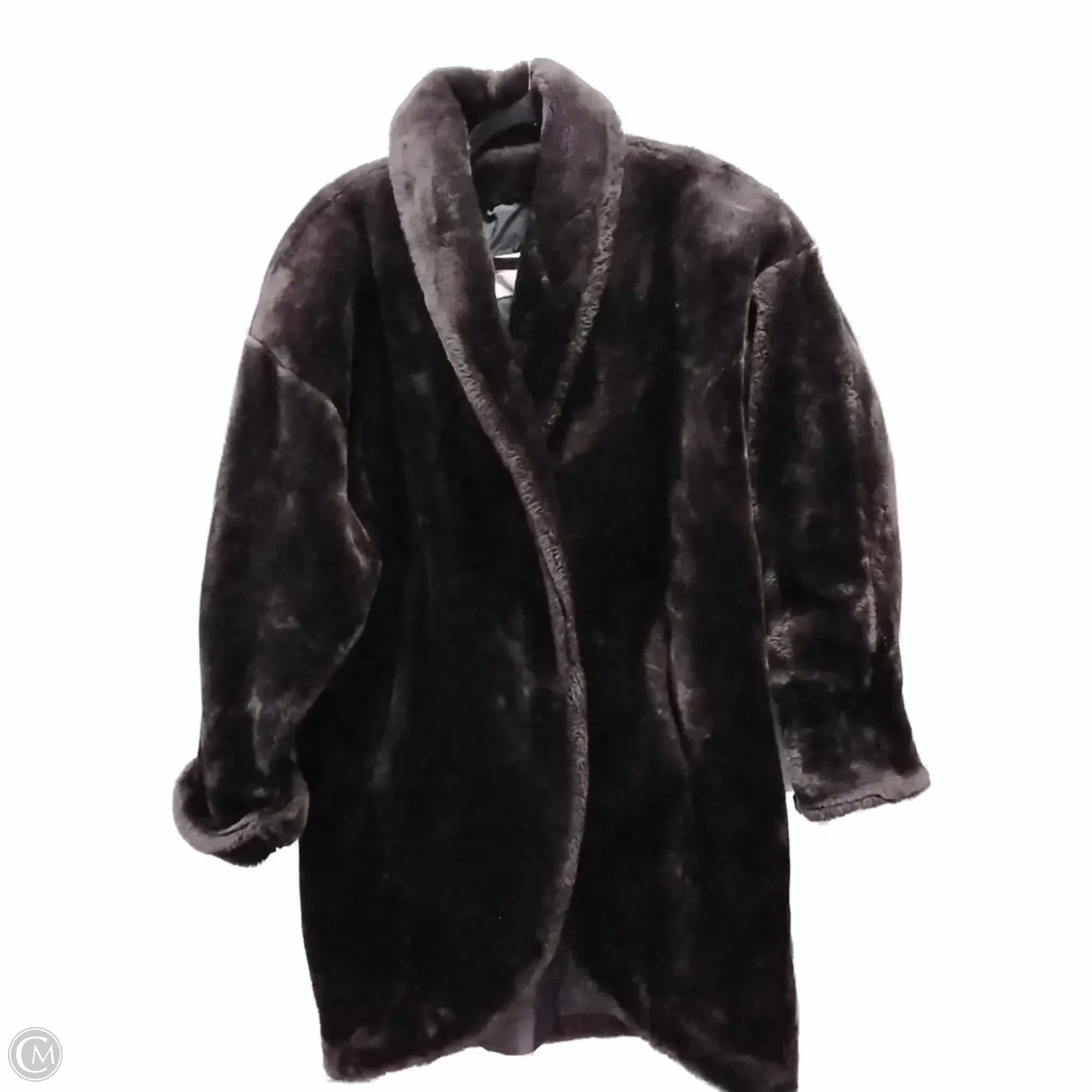 Comfort Stretch Fabric Polished Look Coat Faux Fur & Sherpa By Clothes Mentor In Brown, Size: 1x
