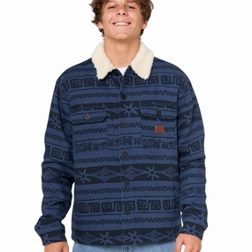 Hidden Storage Compartment Rip Curl Mens Bells Sherpa Button Up Bomber Jacket