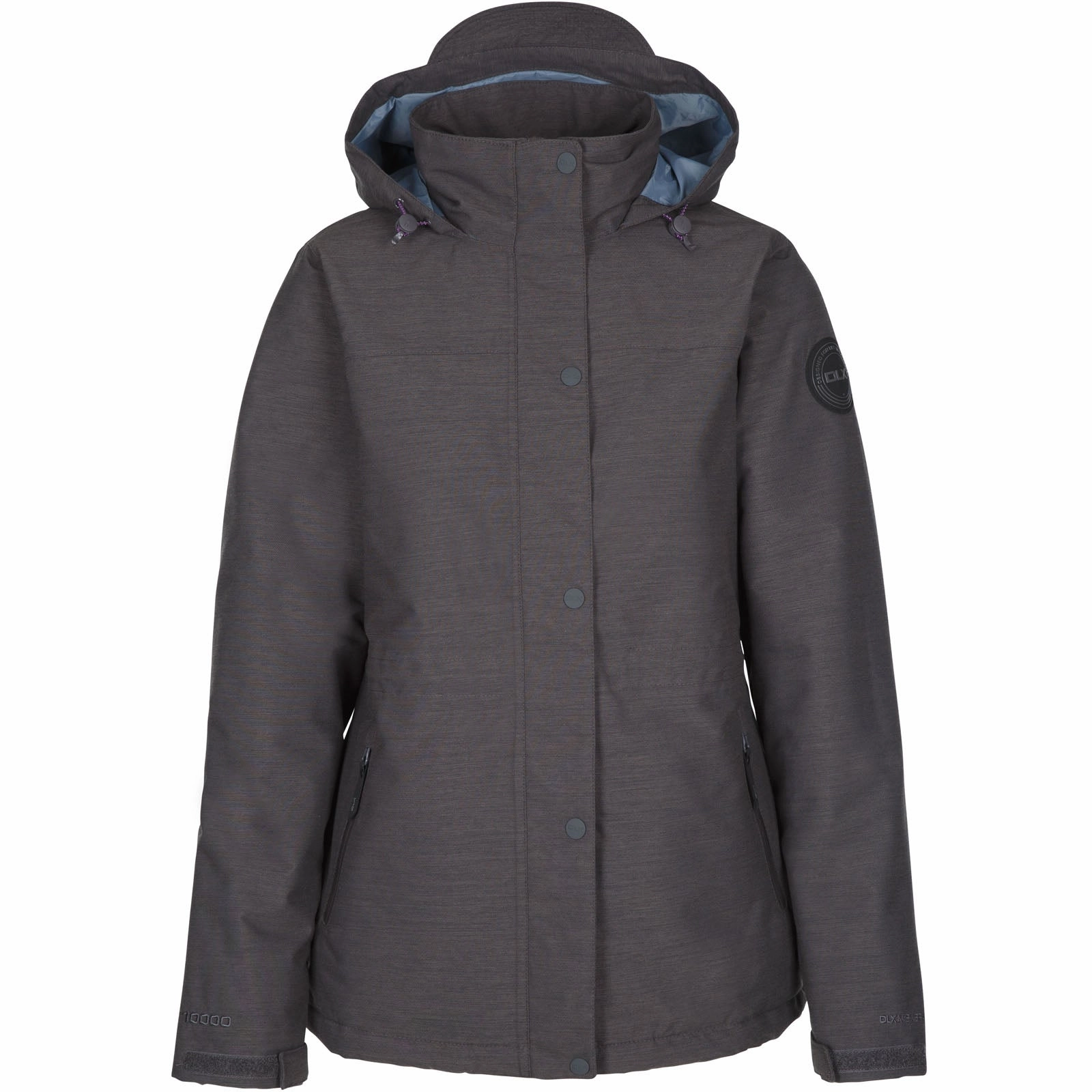 Trespass Womens Gloria DLX Waterproof Jacket - Grey Dry Fast elastic waistband