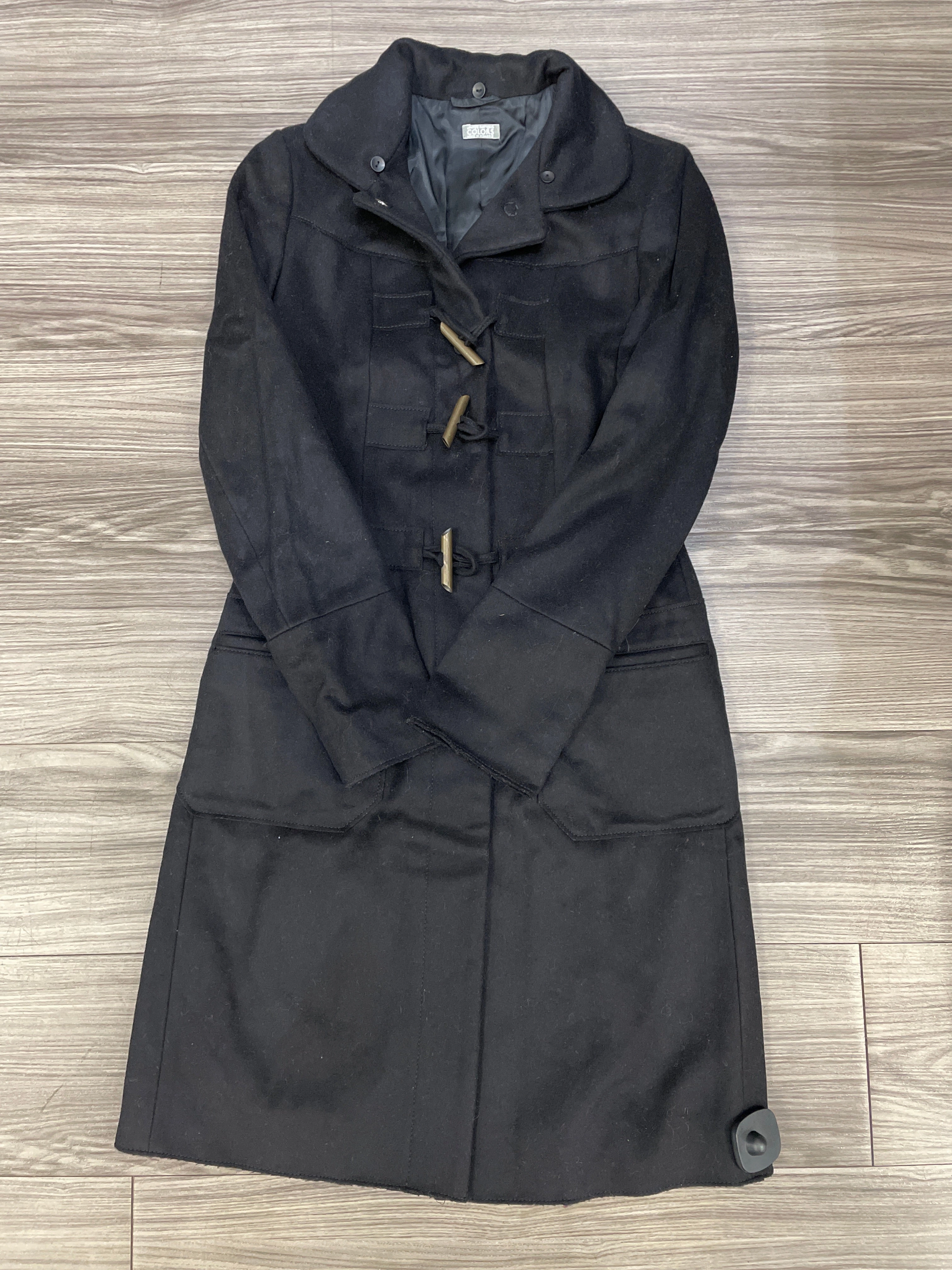 Coat Peacoat By Clothes Mentor In Black, Size: 6 Collapsible Packable Style Reinforced Stress Points