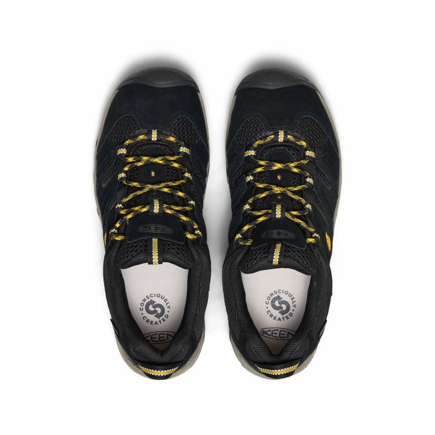 Neutral Shade Color Fun Men's Headout Waterproof Hiking Shoe  |  Black/Lemon Curry