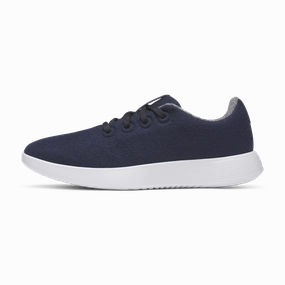 Hydrophobic Upper Optimal flair Men's Wool Runner NZ - Dark Navy (Blizzard Sole)