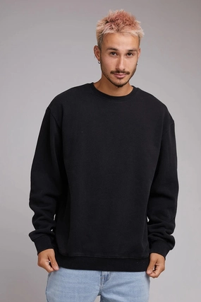 Simple Comfort Softshell Coating Box Crew Washed Black