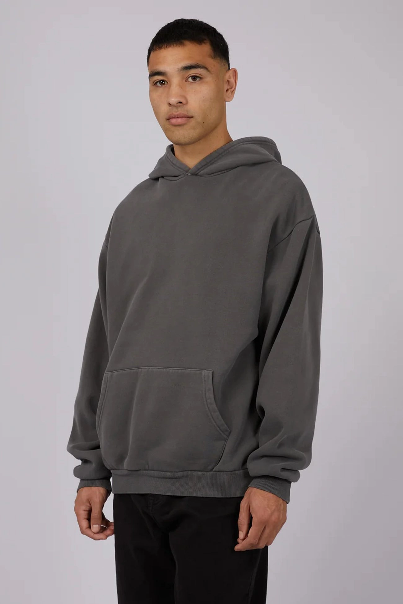 Box Hoodie Coal Smooth Flat Collar Travel Must