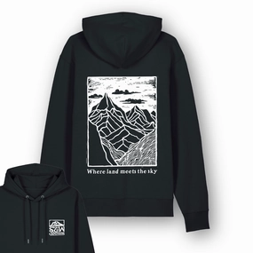 Organic "Land Meets Sky" Hoodie Functional Design