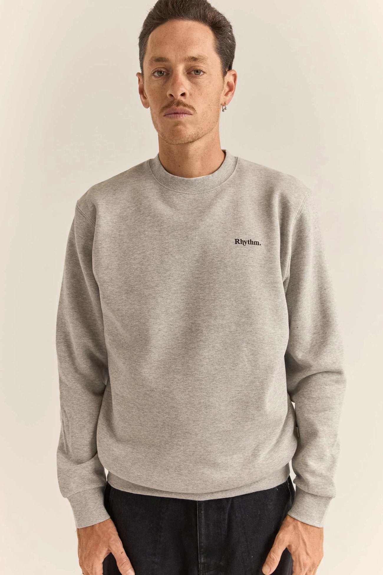 Brand Fleece Crew Grey Heather Long Sleeve