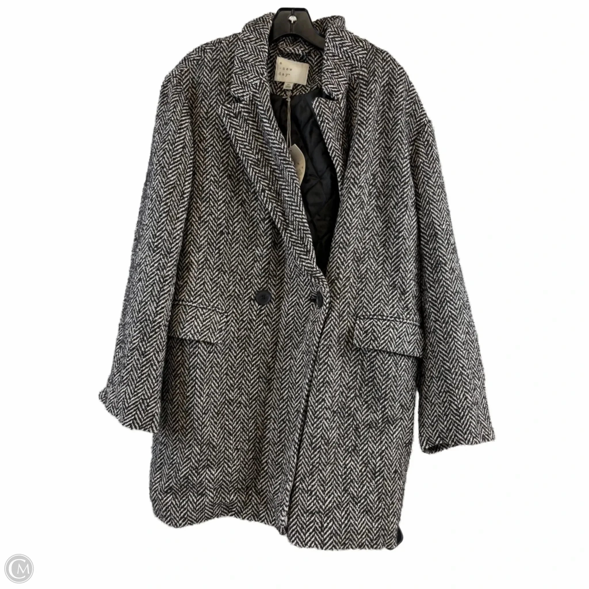 RibbedTrims Coat Other By A New Day In Black & White, Size: Xl
