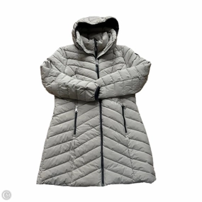 Soft Shell Material Coat Puffer & Quilted By Dkny In Tan, Size: L