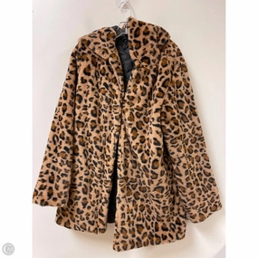 ElasticWaistband Coat Faux Fur & Sherpa By Clothes Mentor In Animal Print, Size: 1x
