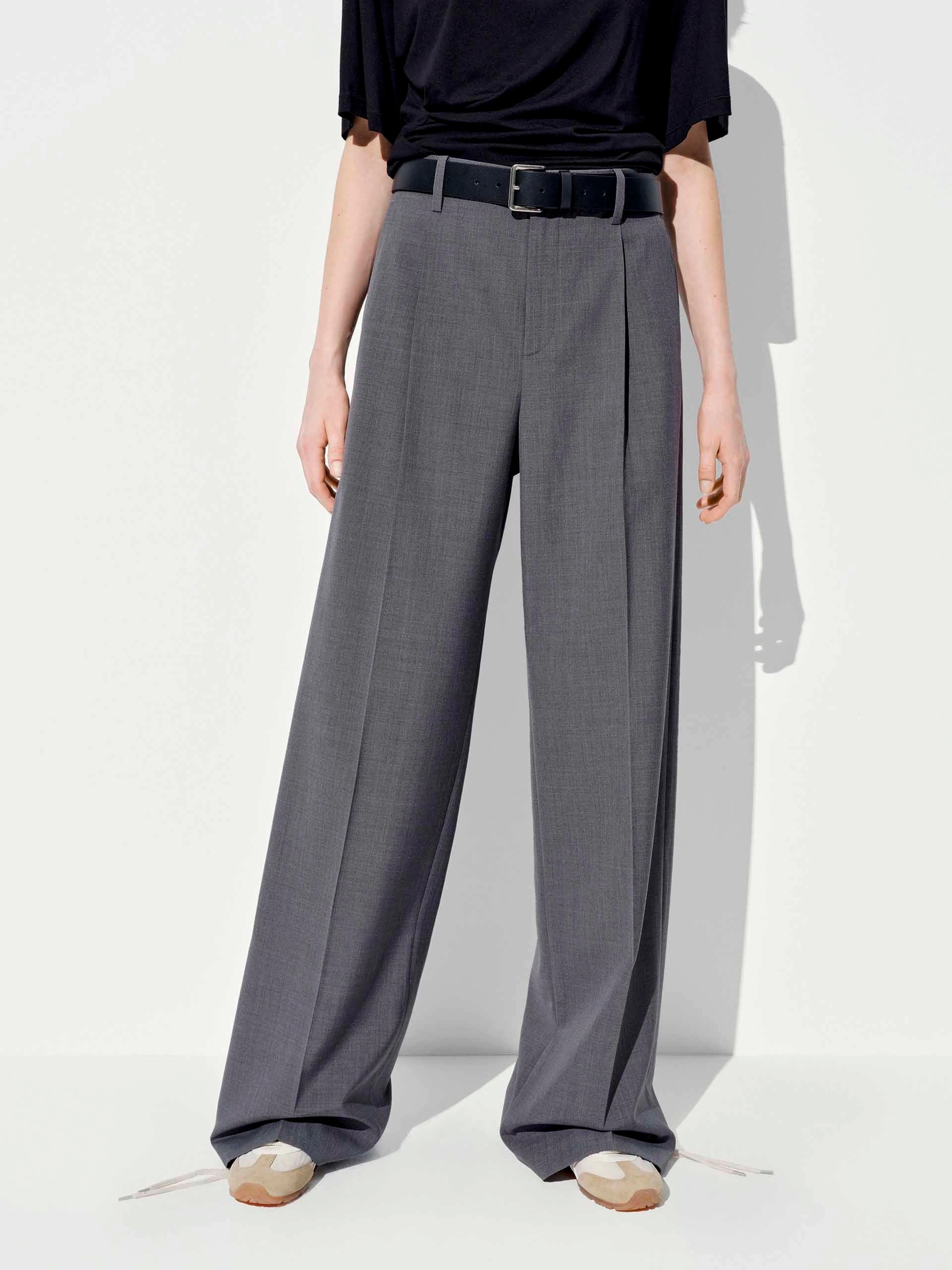 Wide-Leg Tailored Trousers Professional Wear