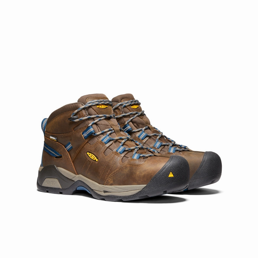 Canvas Abrasion resistant Men's Detroit XT Waterproof Boot (Steel Toe)  |  Cascade Brown/Orion Blue