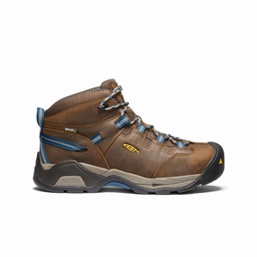 Feather Light Cold Climate Men's Detroit XT Waterproof Boot (Steel Toe)  |  Cascade Brown/Orion Blue