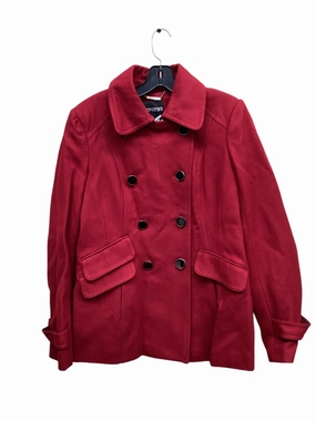 Coat Peacoat By Express In Red, Size: M Airtight Fasteners