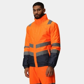 Regatta Professional Mens Pro HI-VIS Two Tone Bomber Jacket Casual Outdoor Look