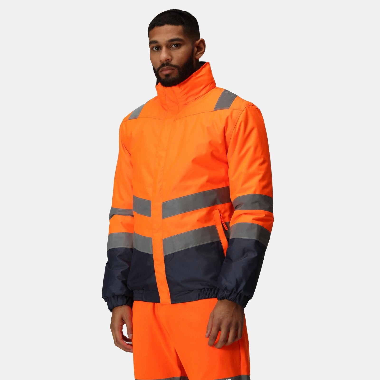 Regatta Professional Mens Pro HI-VIS Two Tone Bomber Jacket Casual Outdoor Look