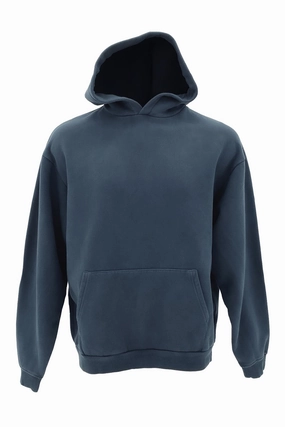 Box Hoodie Navy Reinforced Collar Structure