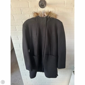 Coat Peacoat By Nine West In Black & Tan, Size: L Snow Day Seamless Technology