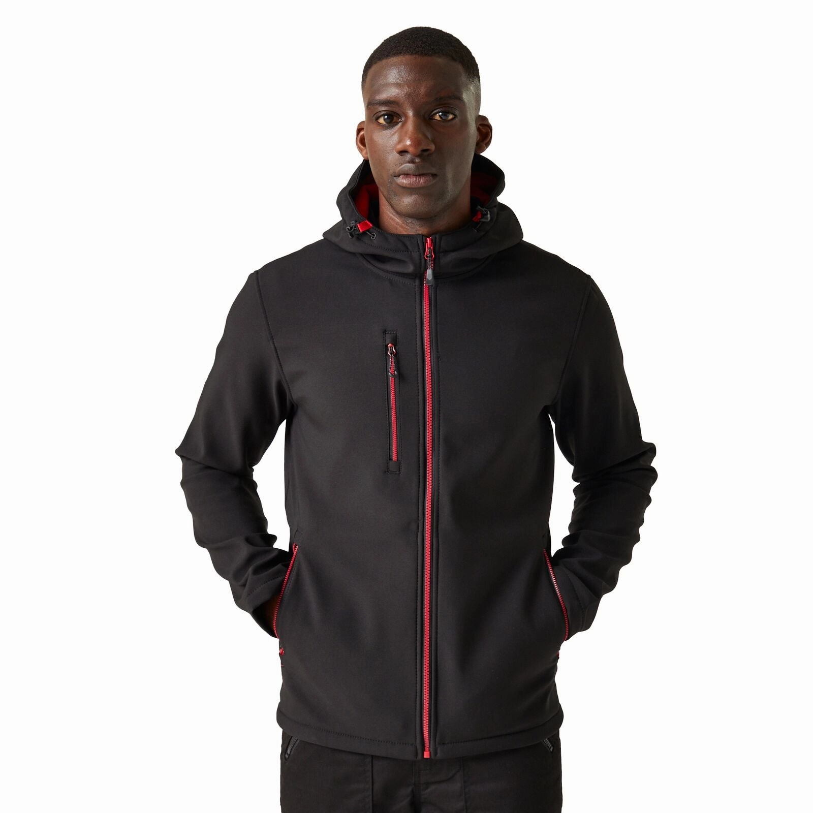 Regatta Professional Mens Navigate Hooded Softshell Jacket City Walking Style Button Closure