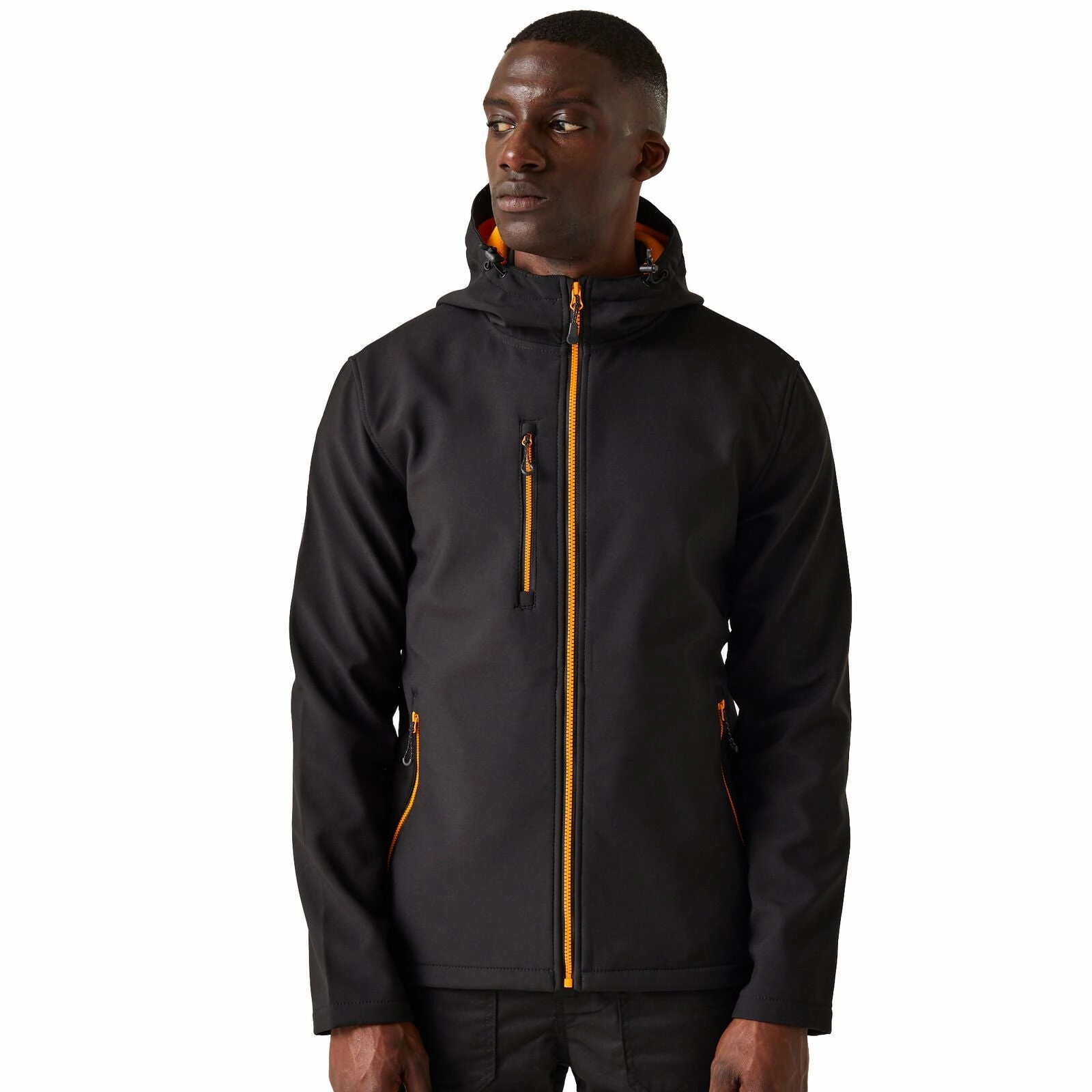 Regatta Professional Mens Navigate Hooded Softshell Jacket Basic Essential Layer Reinforced Elbows