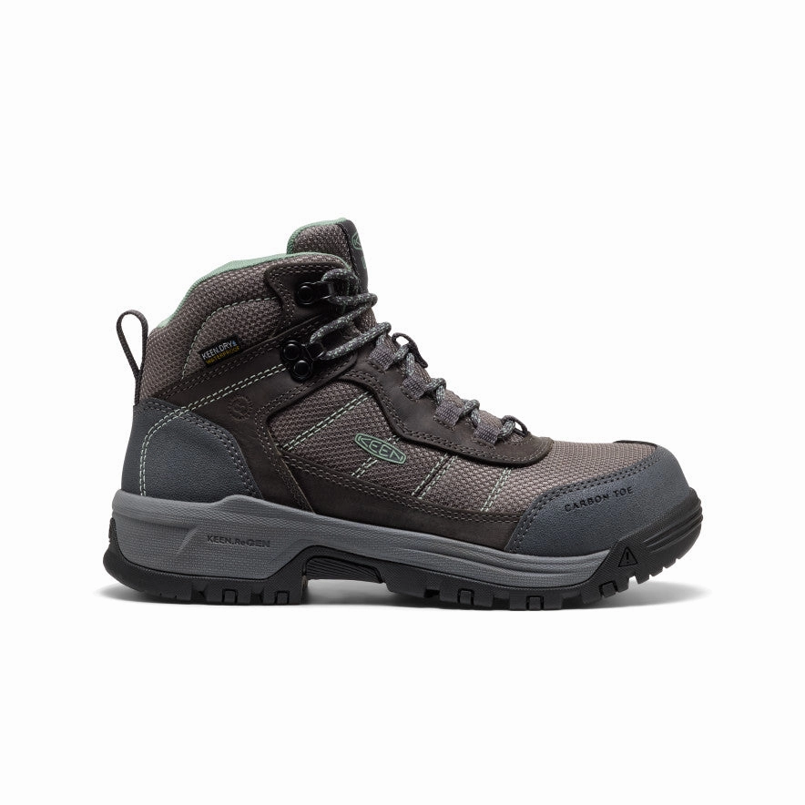 Canvas Material Women's Skokie Waterproof Work Boot (Carbon Toe)  |  Magnet/Black