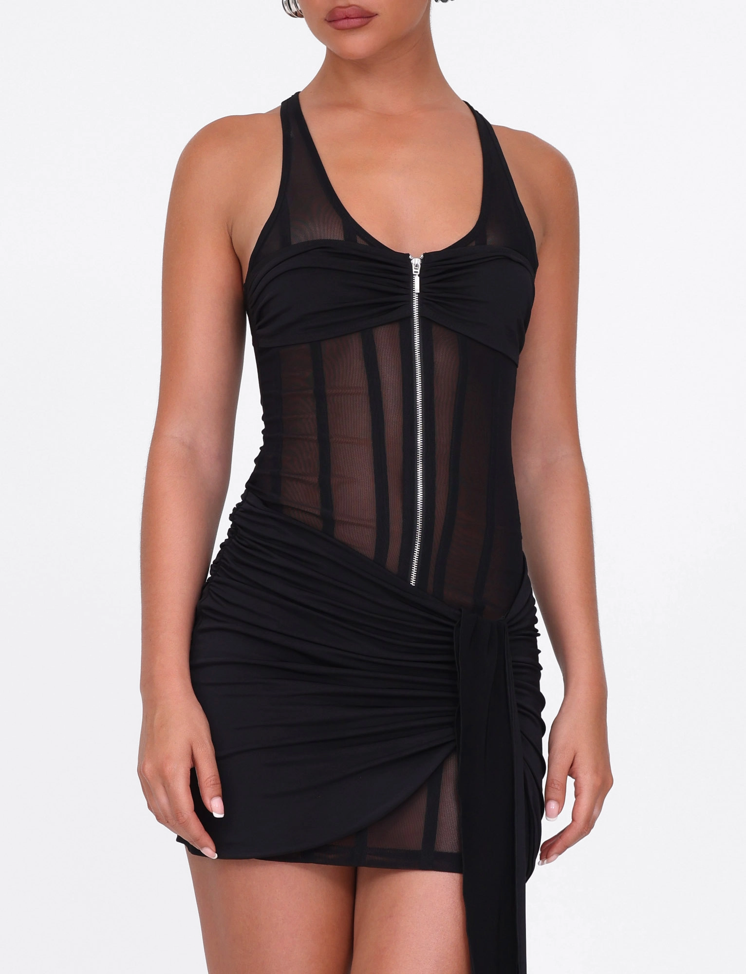 Soft Shape Soft fabric piece CATERINA MINI DRESS - BLACK