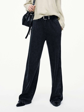 Rhinestone Barrel Leg Trousers Cozy Layer Comfy All-Day