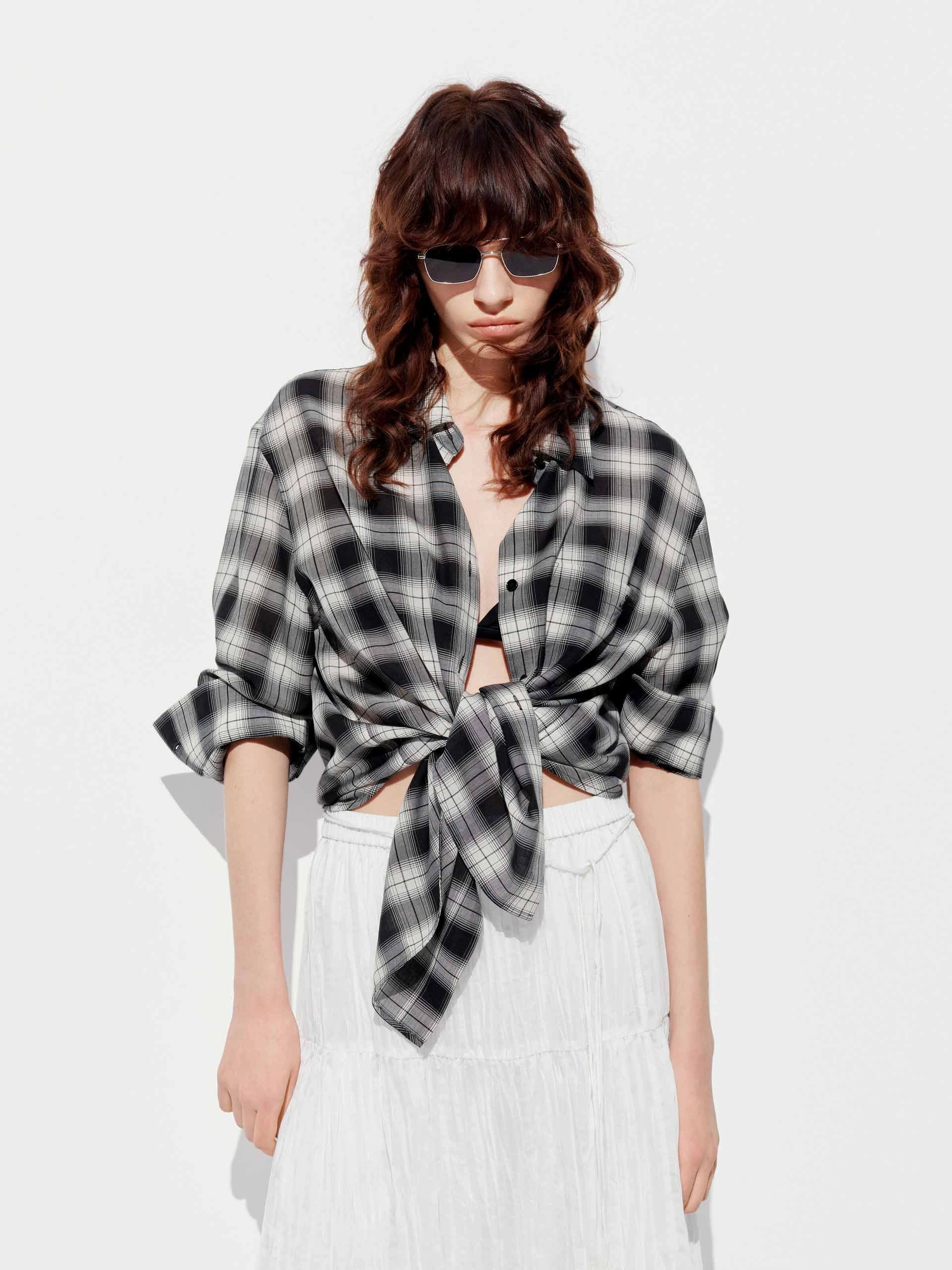 Linen blend Poolside Lounge Checked Long Sleeves Shirt