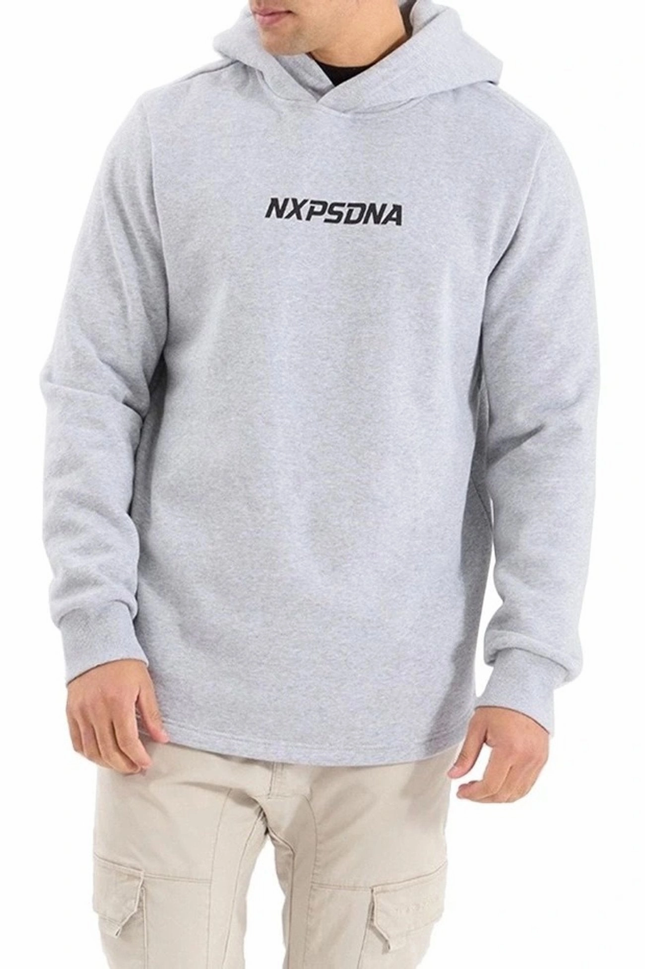 Centaur Dual Curved Hoodie Grey Marle Ultra Soft Brushed Interior Anti Pill Fabric Tech