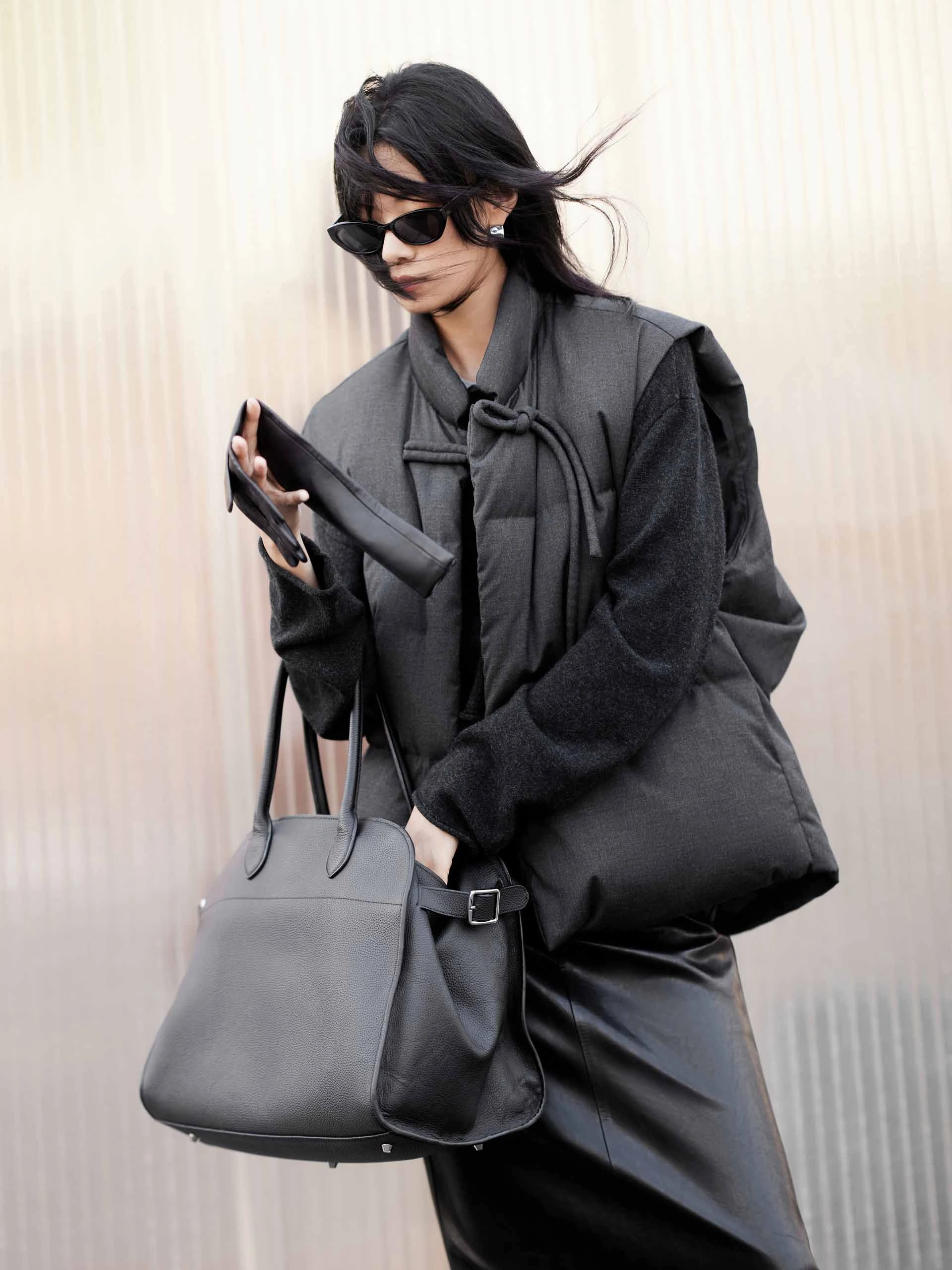 Cheongsam Buckle Down Vest Modern Fit ReflectiveTrimDetails