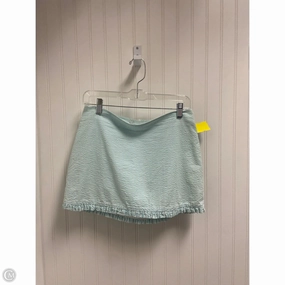 flowy silhouette Knitted Fabric Skirt Designer By Lilly Pulitzer In Blue & White, Size: 4