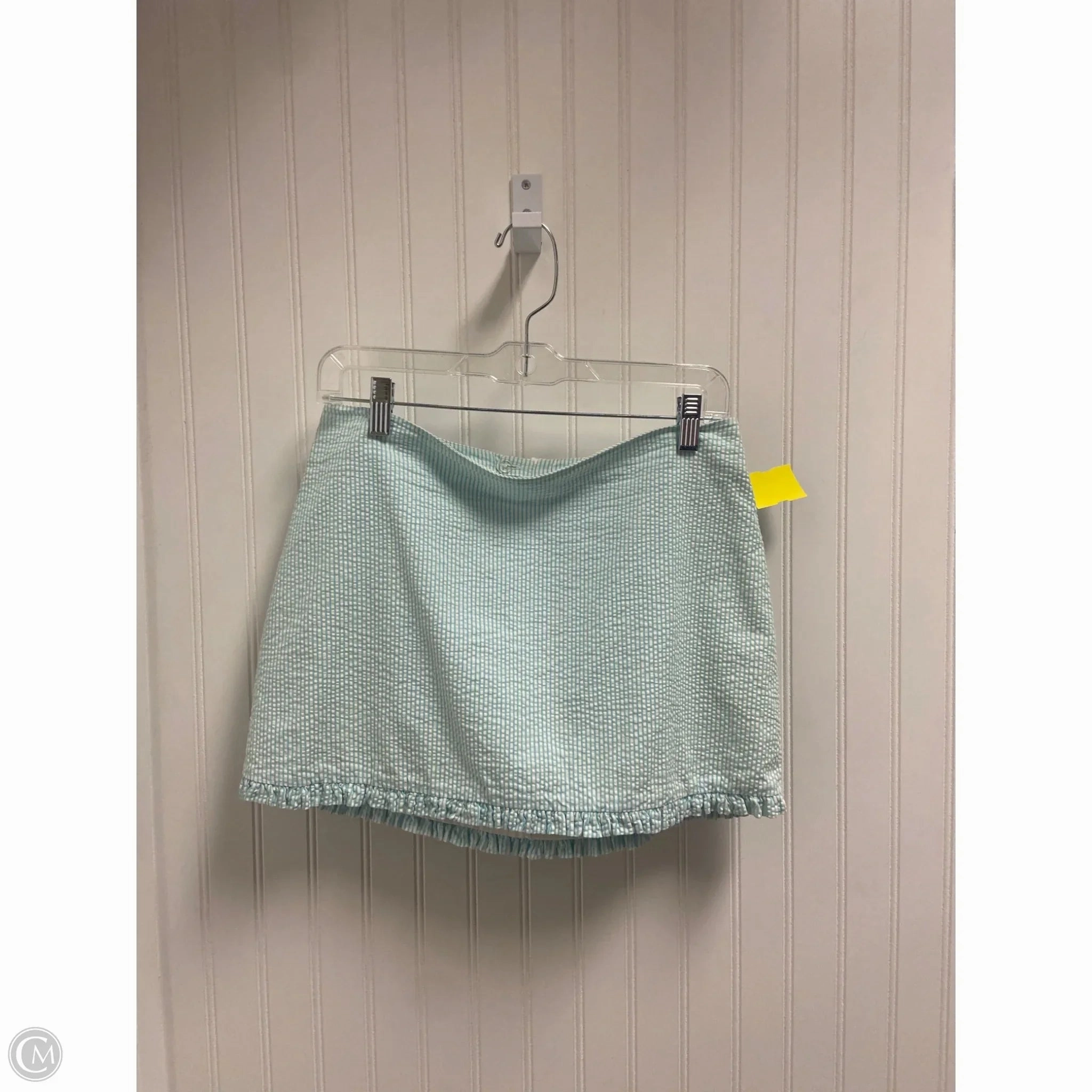 flowy silhouette Knitted Fabric Skirt Designer By Lilly Pulitzer In Blue & White, Size: 4