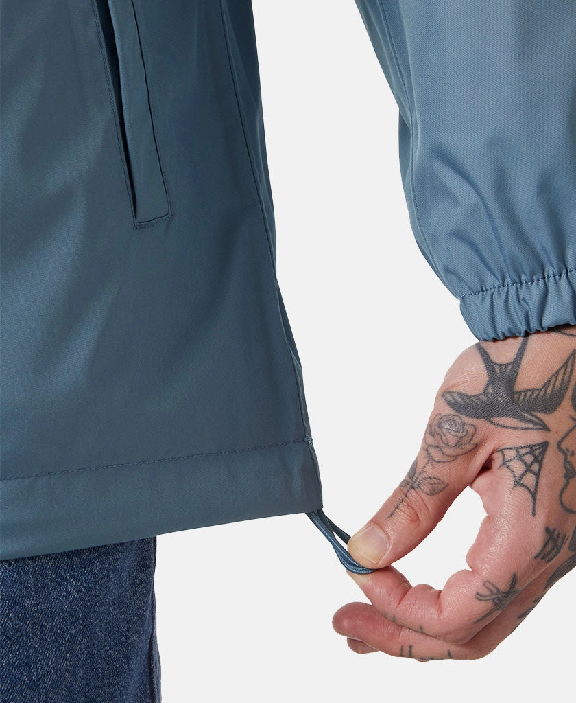 Light Travel Piece Stand Collar VANCOUVER RAIN JACKET, Washed Navy