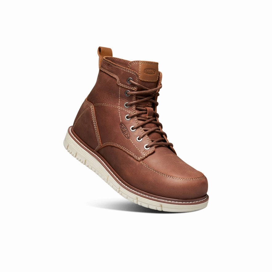 Durable Tread Pattern Men's San Jose 6" Boot (Soft Toe)  |  Gingerbread/Off White