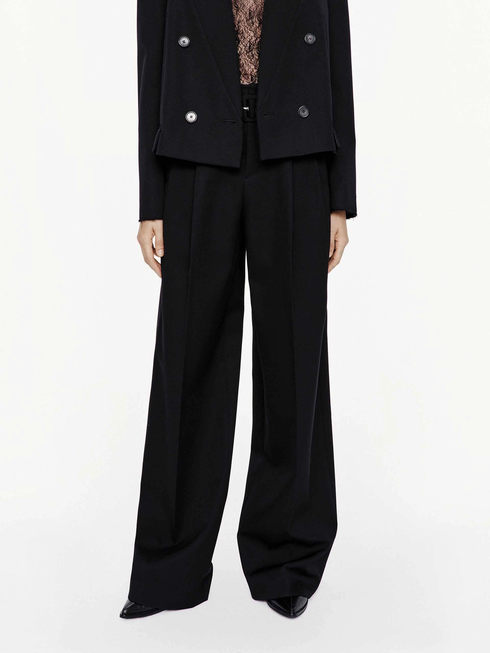 With Belt Wool Trousers Lightweight Feel Body Ready
