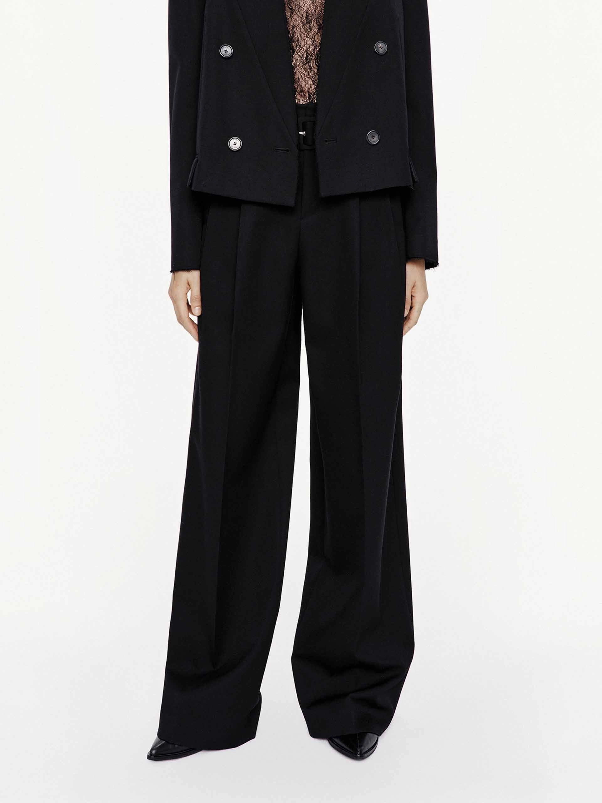 With Belt Wool Trousers Simple Comfort Wear