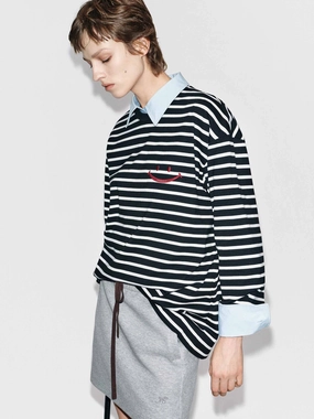Striped Pattern Cotton T-shirt Breathable Flex Fit